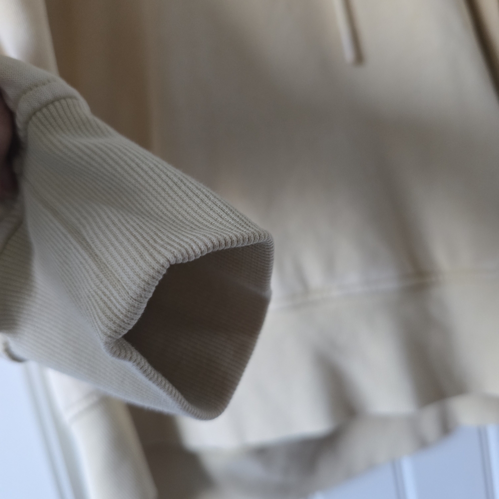 Harmony & Balance Cream Oversized Hoodie M Minimalist Athleisure Lounge Pullover - Picture 6 of 11